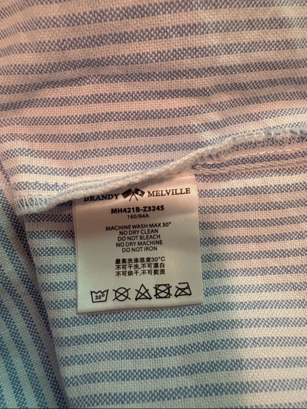 Brandy Melville Blue and White Edith Striped Tank - Picture 4 of 7